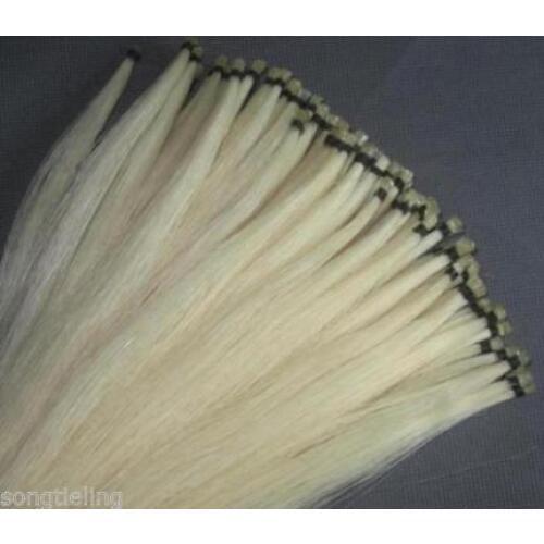 50 hanks high quality white Horse Tail Hair Violin Bow Hair Mongolian Horse