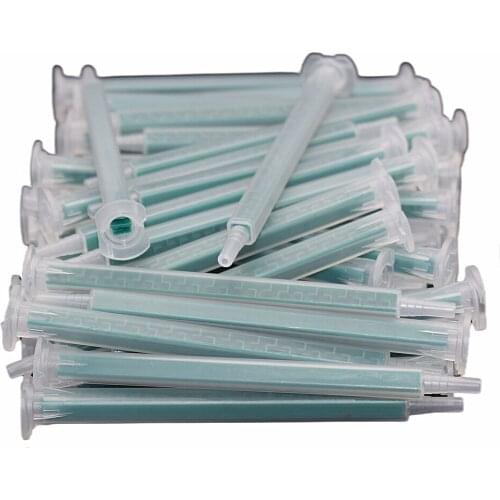 50pcs AB Glue Static Mixing Nozzles 115mm Plastic Mixer Tools Resin Adhesive Mixing Mouth Tube Set for Caulking Guns AB Glue Gun