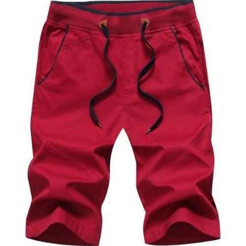 5XL Plus size summer men shorts cotton washed straight men casual shorts fashion drawstring men board shorts knee length pants