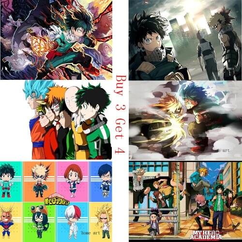 Boku no hero academia Anime Poster Clear Image Wall Stickers Home Decoration Good Quality Prints White Coated Paper