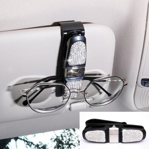 Car Glasses Holder Full Drill Rotating Car Glasses Holder Bill Holder Multifunctional Glasses Holder