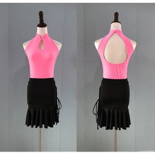 Kids 2017 New Girls Spring And Summer Latin Dance Dress Children Dancing Costumes Side straps Sequin Girls Show Dress Clothes