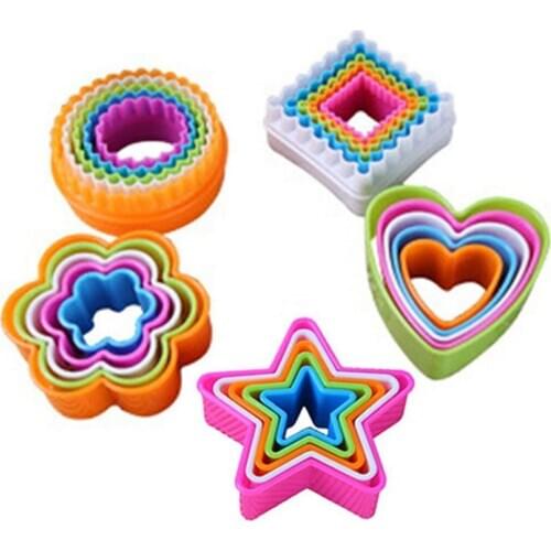 5 Pcs Cake Model Multicolor Round Star Heart Flower Square Shape Baking Supplies Mousse Mould Bakeware Kitchen Accessories Cheap