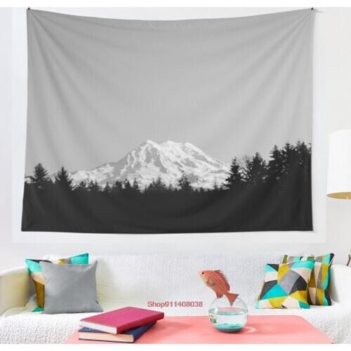 Mount rainier washington tapestry Wall Hanging Astrology Divination Bedspread Beach Matwitchcraft Mandalay Hippie Mandalas