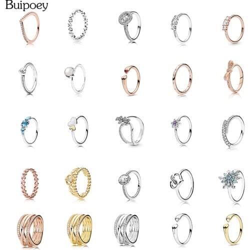Buipoey Retro Heart Shaped Rings Nostalgic Elegant Daisy Intertwined Rings Women Openwork Love Rings Zircon Crystal Couples Gift