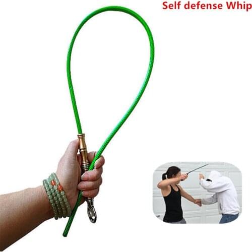 Brass Handle Self Defense Multi-Purpose Whip Car Emergency Tool Tactical Whip Steel Whip Outdoor Whip and Portable Wushu Whip