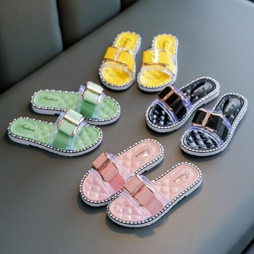 Summer girls' sandals and slippers fashion outer wear non-slip cute baby girl small daisy childrens slippers