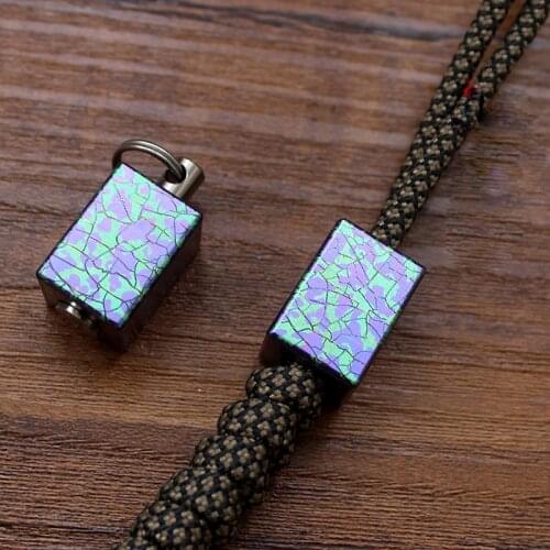 Mackwalker Titanium alloy square EDC umbrella rope pendant tail rope knife pendant necklace pendant zipper pull flashlight key p