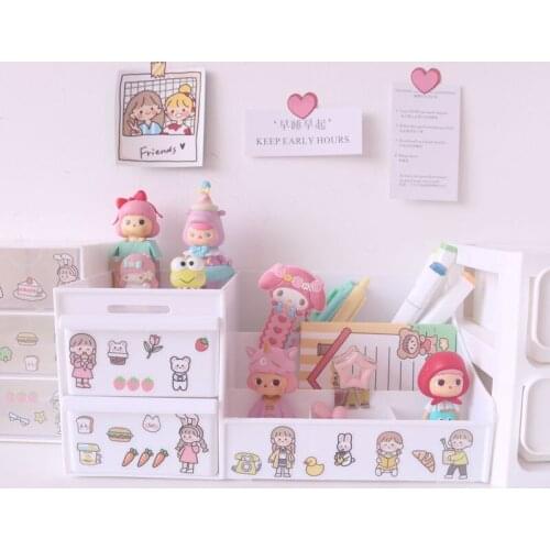 Multi-function Pen Holder Creative Desktop Storage Box with Compartments Drawer Style Space-saving Case Organizer Container