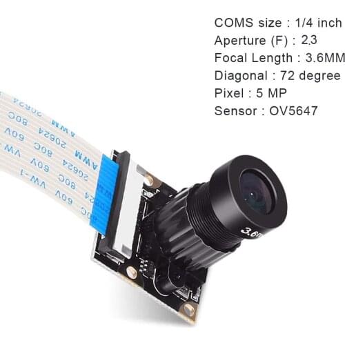 Raspberry Pi 3 b+ 4 b Camera Module Night Vision Camera Adjustable-Focus Module 5MP OV5647 Webcam Video 1080p