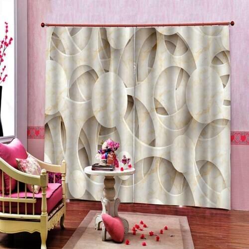 Custom any size Marble geometric curtain For Digital Print Living Room Bedroom Window Drapes Home Decor 2 Panels With Hooks