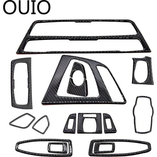 OUIO Car-Styling Center Console Interior Decorative Carbon Fiber Stickers Cars Trim For BMW F30 F35 3-Series GT 320i Accessories