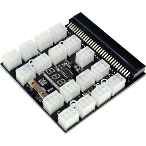 PCI-E 17x 6Pin Power Supply Breakout Board Adapter Converter 12V for Ethereum BTC Antminer Miner Mining HP Server PSU GPU