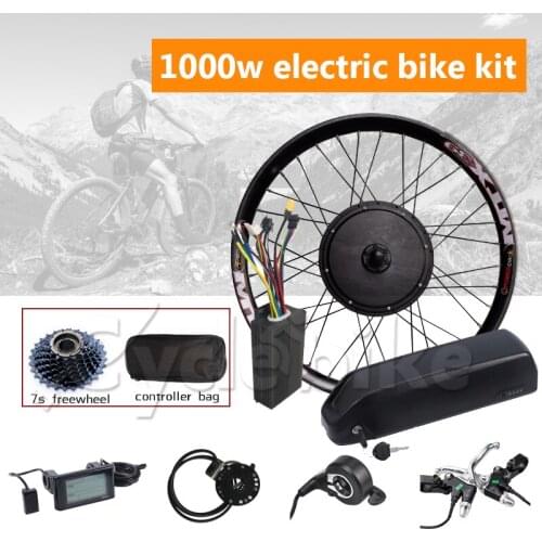 Front Or Rear Motor Wheel 50km/h 48V 1000W Electrical Bike Kit For 20" 24" 26" 28" 700c Bicycle With 48V 12.5AH Lithium Battery