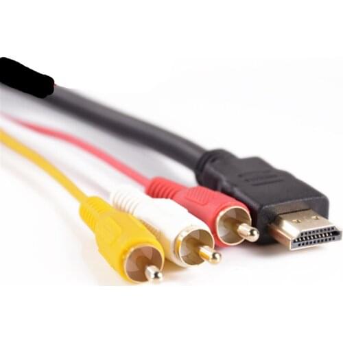 1.5M Converter HDMI-compatible to RCA Cable Male to 3 RCA AV Male AV Composite Male M/M Connector Adapter Cable