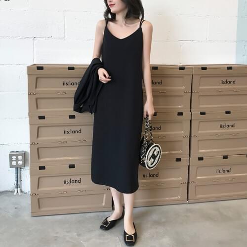 Sexy Women Maxi Dress Black Sling Sleeveless V-neck Long Dresses Plus Size Women Clothing