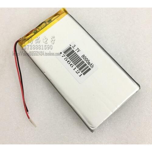 3.7V 8000mAh polymer lithium battery with protective panel charging battery power 7566121