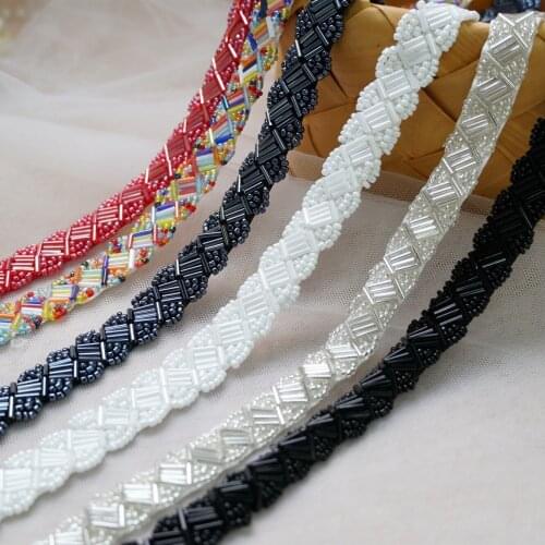 Multi Color Beaded Lace Trim Tape Fabric 15mm Ribbon For DIY Costume Collar Sewing Garment Dress Sewing Supplies Craft, 3 Yards