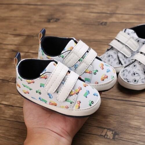Cartoon Car Baby Shoes Sneakers PU Soft Baby Boy First Walkers Non-slip Sneakers Newborn Toddler Boy Girl Sports Shoes 0-18M