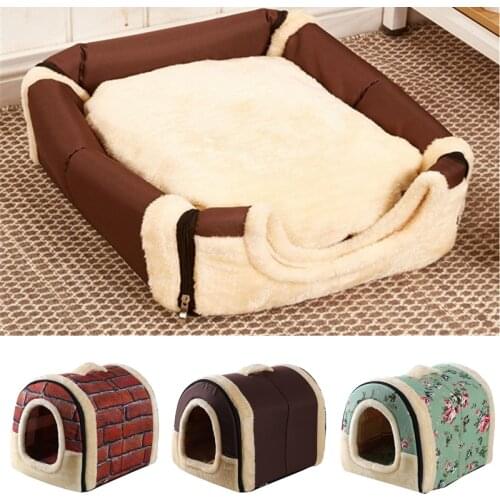 Removable Washable Pet Dog House Cat House Mat Cat Litter Cute Cat House Small Medium Sized Pet Dog Gave Dog Bed Lazy Animal Bed