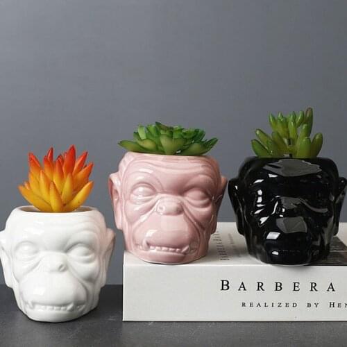 Nordic Abstract Ceramics Human Head Vase Flower Pot Balcony Succulents Planter Bonsai Pots Crafts Garden Decoration Accessories