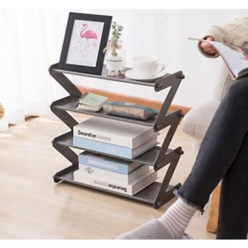 Foldable Storage Rack Space Saving Shelf Organizer Multi-Layer Assembly Shoe Rack Metal Book Shoes Shelf Storage Organizers
