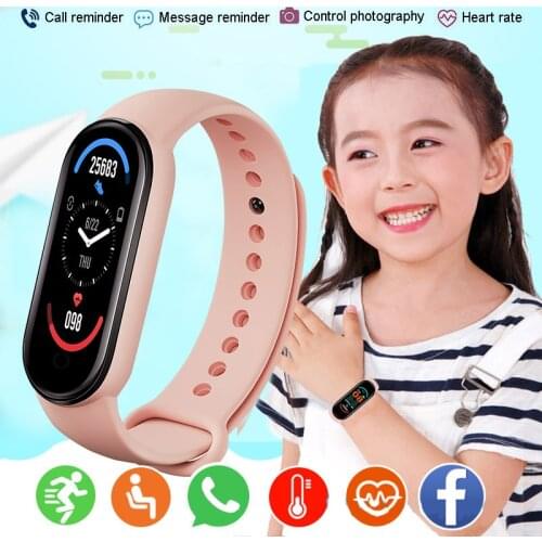 New M6 Children Smart Watch Kids Sports Smartwatch For Girl Boy Heart Rate Smart Clock Fitness Tracker Wristwatch For 10-18 year