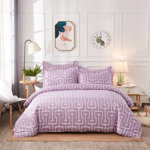 American Style Spring Autumn Bedding Set Dark Pink Red geometry King Queen Full Single Size Bed Duvet Cover Sheet Pillowcase