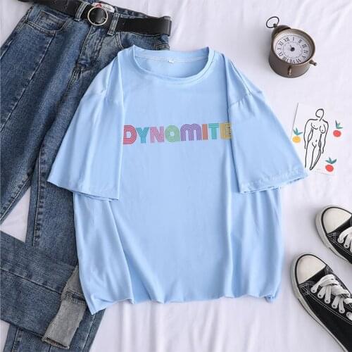 2020 new korea harajuku t-shirt hoodies Dynamite BANGTAN boy short sleeve top k pop Women round neck T-shirt !turtle neck! tee