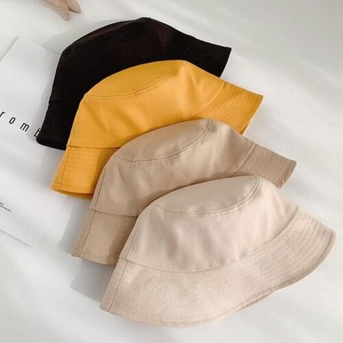Bucket Hats For Women Men Pure Color Beach Sunscreen Sun Hat Street Outdoor Summer Protection Fisherman Hat sombreros de mujer