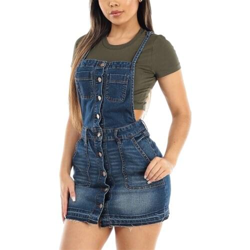 Women Denim Dress Sexy Spaghetti Strap Backless Sleeveless Mini Jean Dress Lady Vintage Single-breasted Bodycon Dresses Sundress