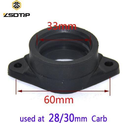 ZSDTRP 2pcs/lot Rubber Adapter Inlet Intake Pipe fit on KOSO Mikuni PWK KEIHIN 28 30mm Carburetor Universal UTV ATV