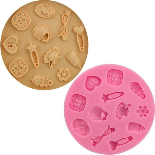 1Pcs Button Glasses Shapes Chocolate 3D Silicone Molds Fondant Candy Baking Mold Cake Border Decorating Tools Home Baking Molds