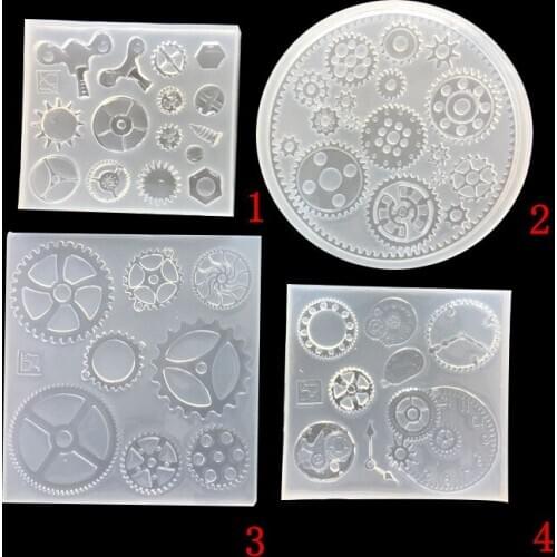 1PC New Transparent Silicone Mold 3D Fondant Gear Steam Punk Silicone Cake Mold Gear Screw Chocolate Cupcake Mould LB 456