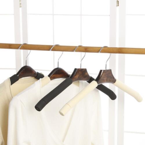 10 pcs/lot High-grade Solid Wood Non-slip Hangers Cotton Wooden Hanger for Adult Cotton Covering Wooden Trousers Hanger