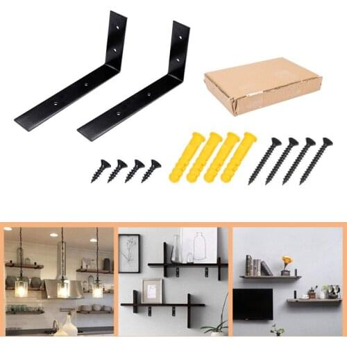 2Pcs Wall Mounted Shelves Bench Heavy Duty Practical Industrial Deco Angle Bracket Corner Brace Support Desk Shelf Fasteners