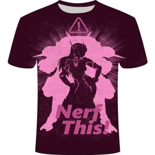 2021 e-sports game Overwatch 3DT shirt mens fashionable e-sports battlefield mens t-shirt game pattern 3D clothes