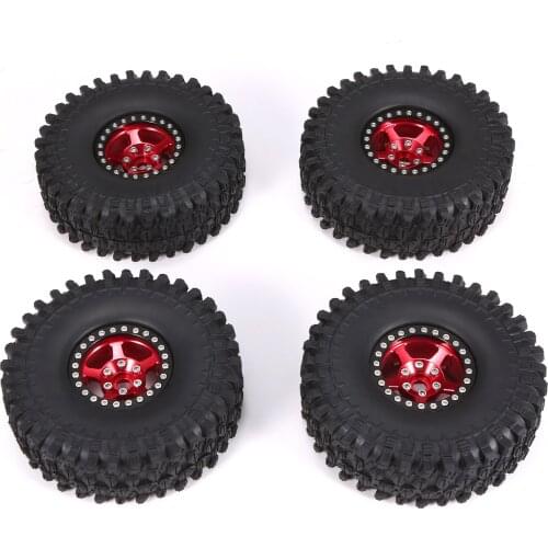 4PCS Crawler RC Tires with Metal Rim For AXIAL SCX10 90046 traxxas TRX4 RC4WD D90 hsp redcat tamiya hpi 1/10 RC Rock Crawler