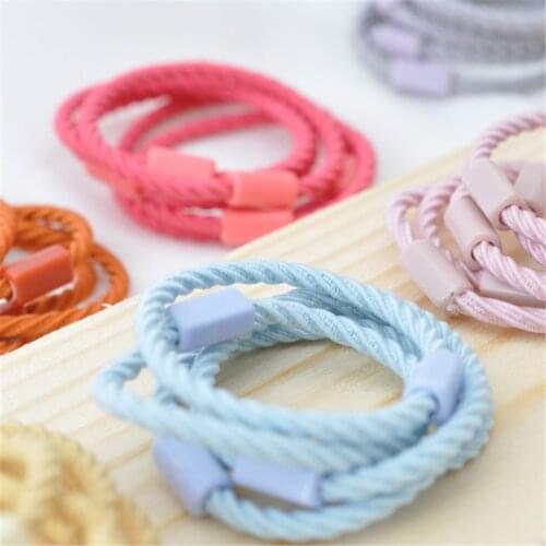 5pcs/set Solid Color Cute Elastic Hair Bands For Girls Hair Rubber band Ponytail Holder Scrunchies Hair Accessories wholesale