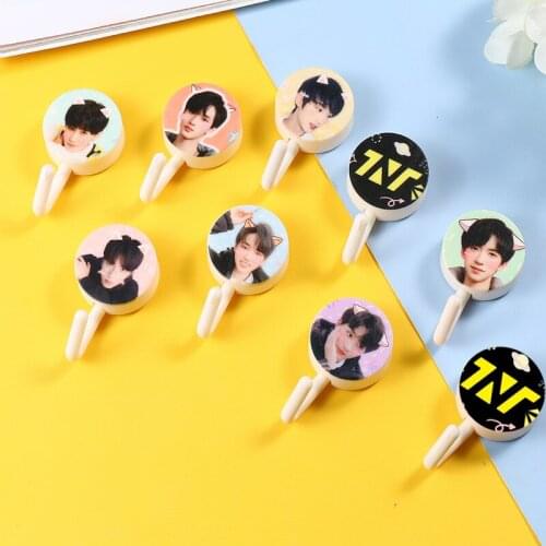 5PC Time Youth League TNT Song Yaxuan Ding Chengxin Same Style Dormitory Cute Sticky Hook Coat Hook Star Surroundings Souvenir