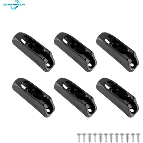6PCS Black Nylon Jam Cleat SelfLock Rope Cord Tensioner Runner For Outdoor Safety Canoeing Kayak Surfing Boat Accessories Marine