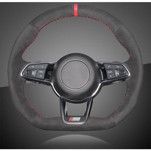 Auto Braid On The Steering Wheel Cover for Audi TT 2017 Car Braid Steering Wheel Covers Leather Interior Accessories Car-styling