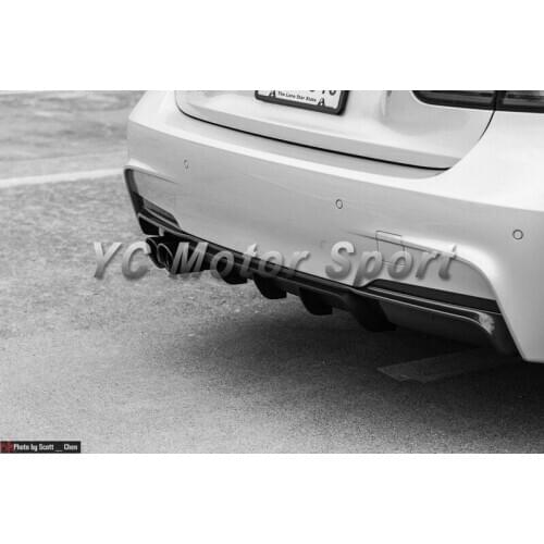 Car Accessories Carbon Fiber P Style Single Exhaust Rear Diffuser Fit For 2012-2014 3 Series F30 F35 F31 M-Sport Bumper