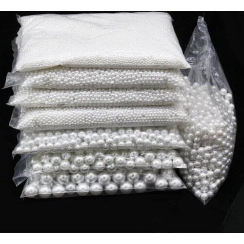 White Round Pearl Beads Various Sizes For Jewelry Marking Loose Spacer Beads Bracelet Necklace Charm Jewelry Finding