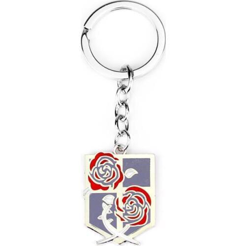 MQCHUN Attack on Titan Keychain Stationed Corps Figure Key Ring Anime Shingeki no Kyojin Cosplay Corps Metal Key Chain Gift