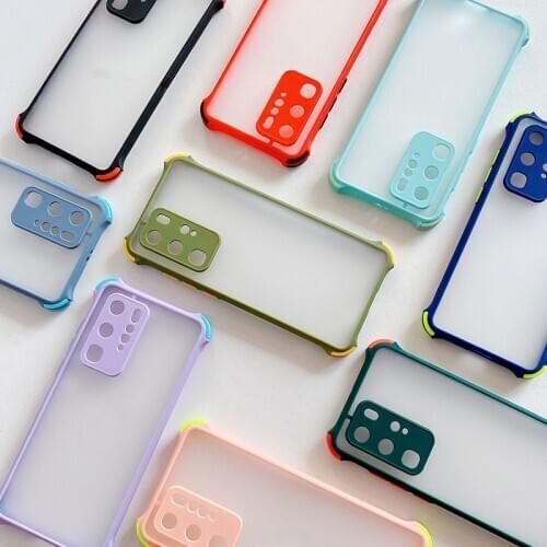 Phone Case For Xiaomi Note CC9 A3 9 CC9E 10 Lite Pro Shockproof Anti-Fall Matte Transparent Silicone Candy colors Back PC Cover