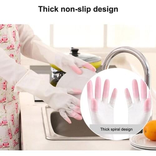 Long Kitchen Gloves Waterproof Dishwashing Gloves Latex Fingertips Laundry Clothes Housework Pvc Plastic Latex Gloves Housework