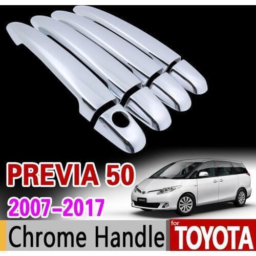 For Toyota Previa 50 2007 - 2017 Chrome Handle Cover Trim Set XR50 Estima Tarago 2009 2011 2013 2016 Car Accessories Car Styling