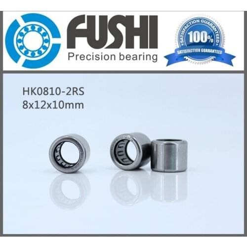 HK0810 2RS Bearing ABEC-1 (10PCS) 8X12X10 mm Drawn Cup Needle Roller HK0810 RS Bearings With Sealed