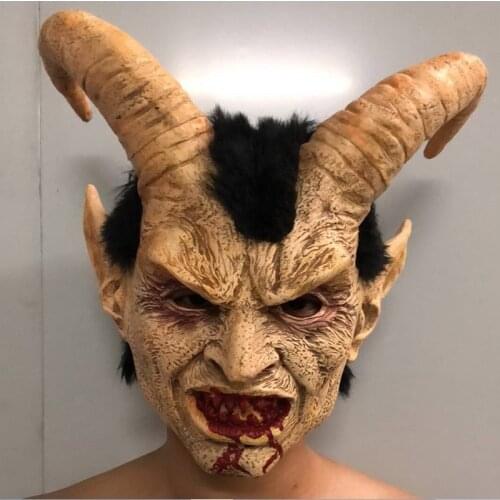 Kigurumi Halloween Cosplay goat Horror Masks Monster Helmet Masquerade Props Terror Latex Scary Brain Party Mask Zombie